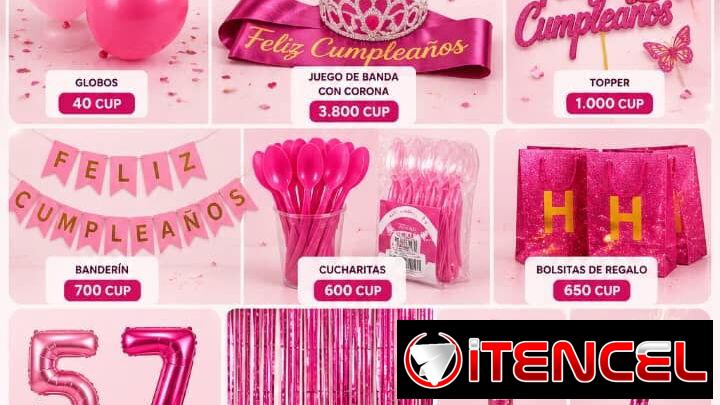 Globos cromados, latex, cortina de lluvia, bolsitas de regalo, cartel feliz cumpleaños, #Globos vela bengala, Corona ban