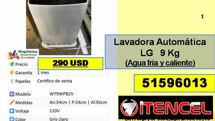 MV-613-Lavadoras automáticas………51596013……Mensajeria Costo adicional