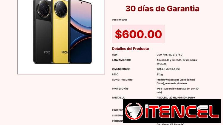 POCO F7 Ultra 256GB: Sensor Ultrasónico de Huellas Pro por $600 VPT#-0342