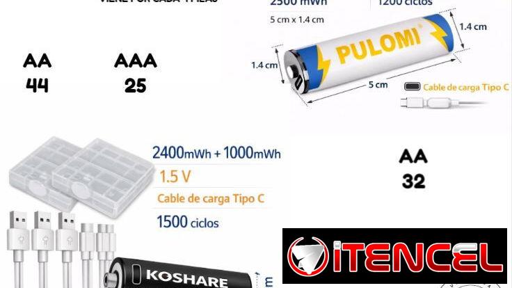 Pilas recargables AA y AAA