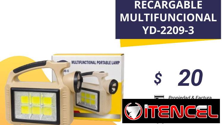 LAMPARA RECARGABLE MULTIFUNCIONAL CON PANEL SOLAR