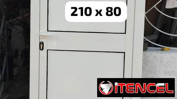 Puertas de aluminio con cristal y melamina