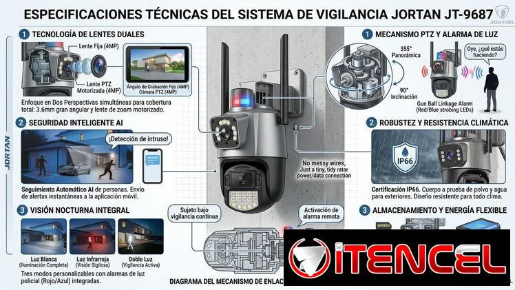 Camara de seguridad de doble lente