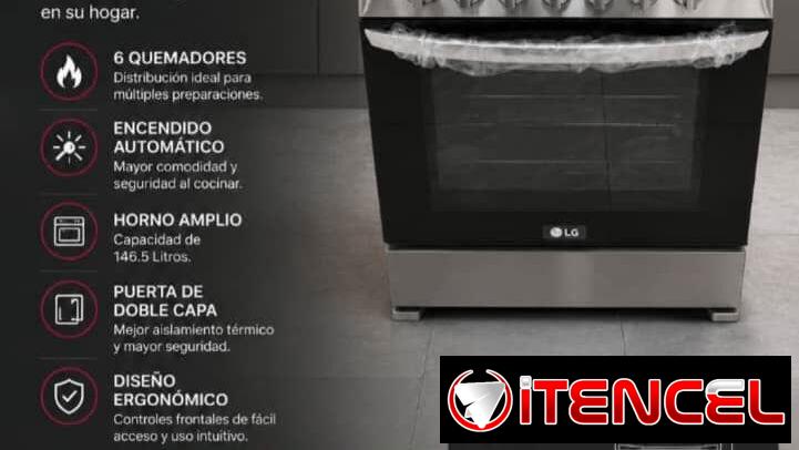 Cocina de gas con horno LG de 6 HORNILLAS