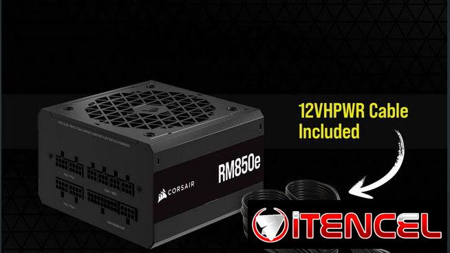 Fuente marca CORSAIR modelo RM850e (850W/70.8A) 80+ Oro, Full modular, NUEVA en su caja