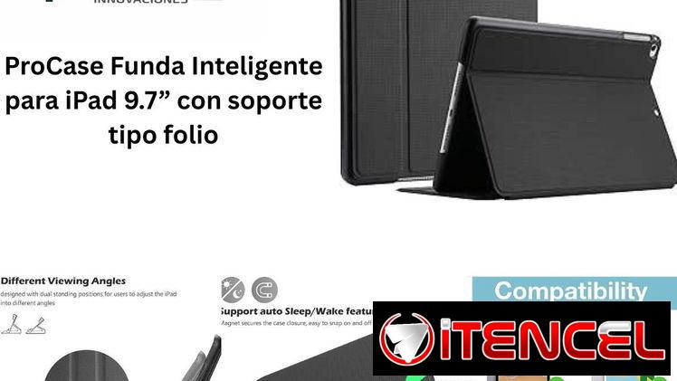 * Funda Inteligente ProCase para iPad 9.7” con soporte tipo folio