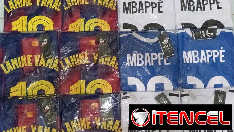 Camisetas de Lamine Yamal y Mbappé calidad premium