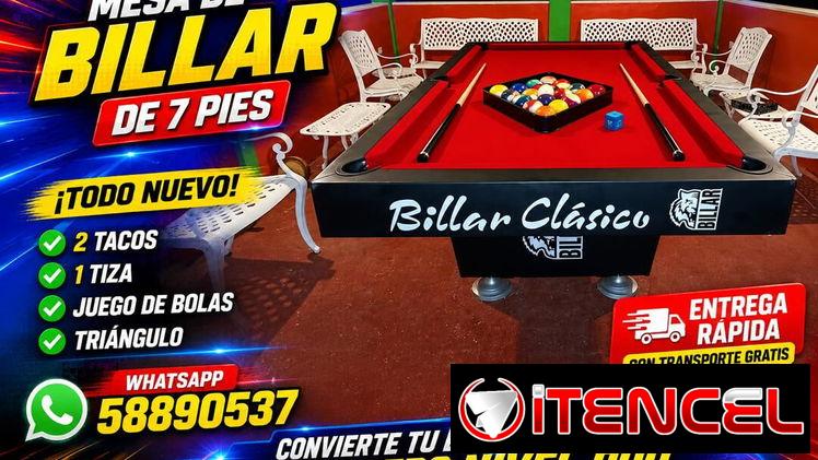 Mesas de billar 🎱 de 7 pie 👣 con sus ascensorios y su buena terminación con su trasporte incluído en la Habana