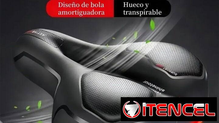 Cómodo sillin de bicicleta, Anti prostático forrado en cuero sintético