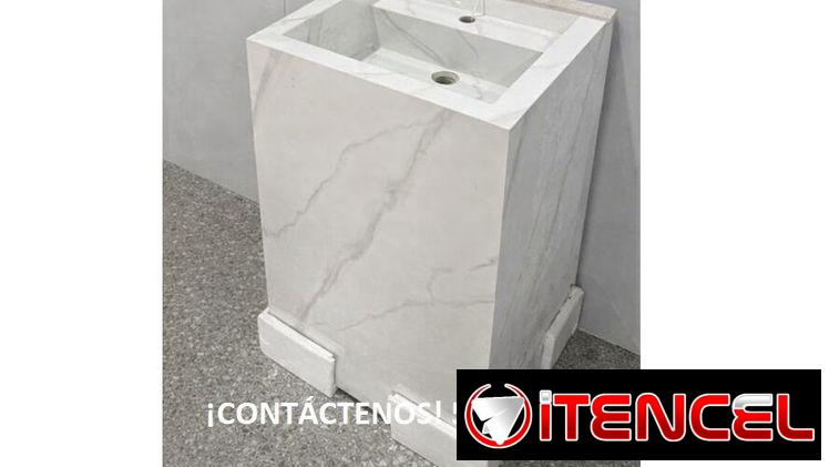 Lavabo con Pedestal cuadrado