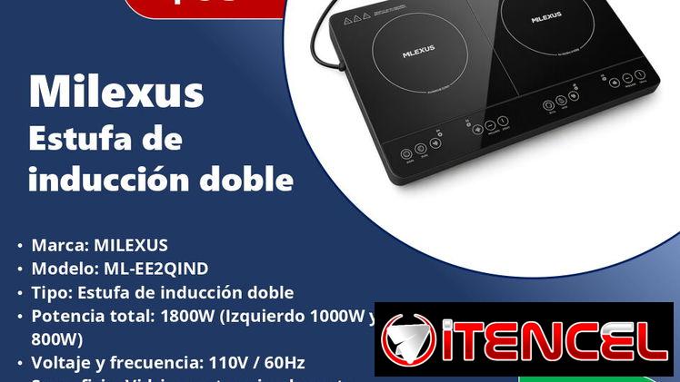 Estufa de inducción de doble hornilla Milexus