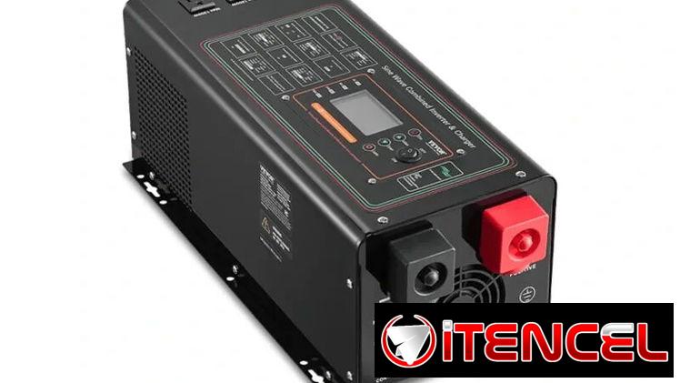 Inversor Cargador VEVOR 3000W 9000W Pico Baja Frecuencia 24V a 120V Onda Pura Con Control Remoto Off Gri