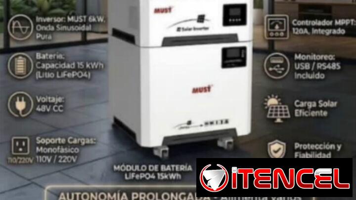 Kit solar 2 en1 must 6kw con 15w ver foto  3 meses de garantía
