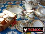 Juego de vajilla antiguo de porcelana fina de Bohemia