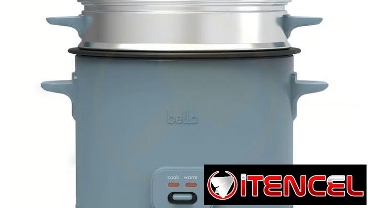 Olla arrocera Bella de 16 tazas con vaporera, recipiente de cocción antiadherente, función automática para mantener hot