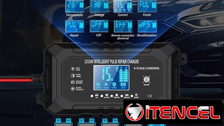 Cargador inteligente todo tipo de Bateria de 12v-15A y 24v-8A