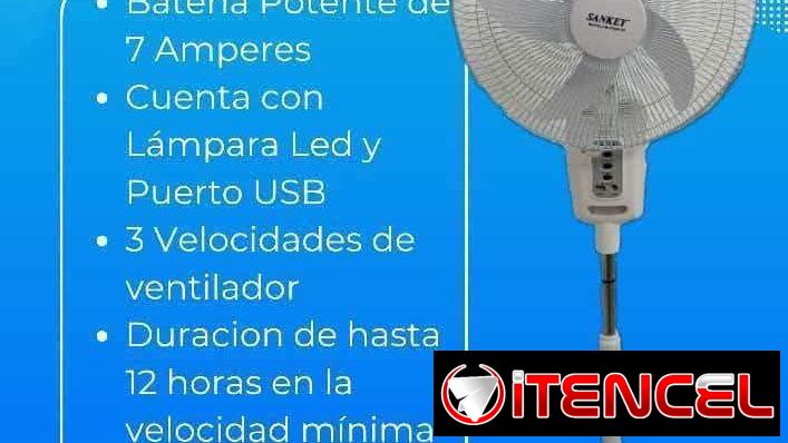 Ventilador Recargable de Pedestal Sankey con mensajería x ligero coste adicional en 75 usd