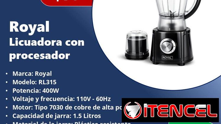 Licuadora batidora con procesador de alimentos Royal