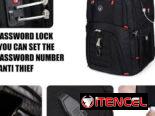 !!!Mochila de viaje extragrande. Antirrobo con candado integrado, para portátiles de 17 pulgadas. Negra!!!