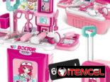 Set de maquillaje, muñecas, juego de doctor