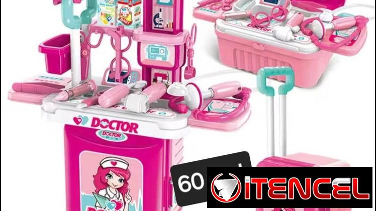 Set de maquillaje, muñecas, juego de doctor