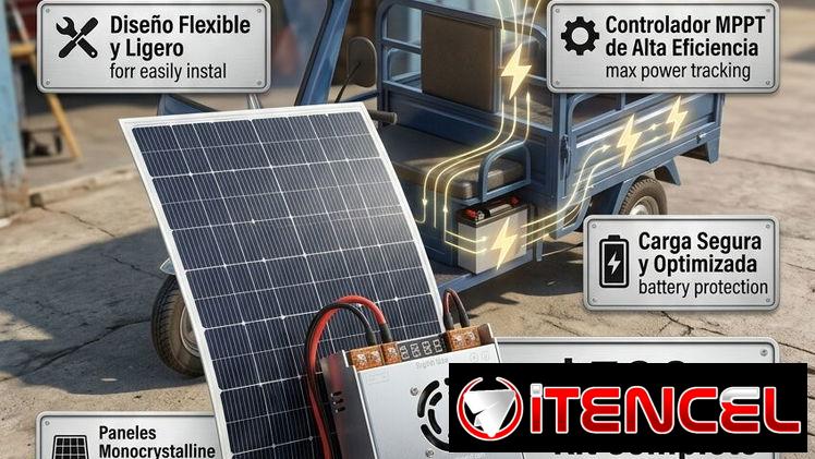 KIT DE PANELES SOLARES FLEXIBLES ORIGINALES PARA TRICICLOS Y OTROS VEHICULOS ELECTRICOS⚡✳️⚡MODERNIZA TU VEHICULO⚡💯⚡