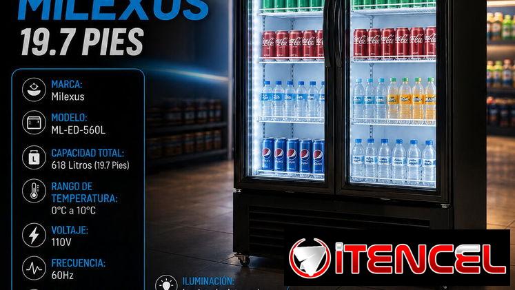 ❄️ 19.7 PIES ❄️ EXHIBIDORA VERTICAL MILEXUS. MENSAJERÍA CON FACTURA Y GARANTÍA. 📲 54833699