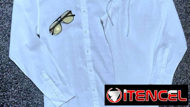 Conjunto de lino blanco para hombres , juego de lino blanco , pantalón blanco de lino. Camisa blanca de lino
