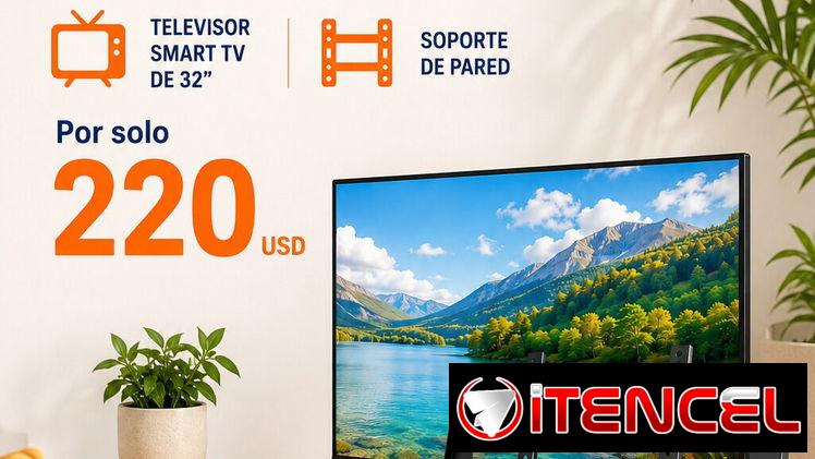 🔥 ¡SÚPER COMBO! Smart TV 32″ + Soporte de Pared GRATIS ¡Ahorra espacio y dinero! 📺💥