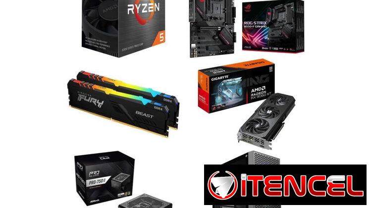 PC AMD Ryzen 5 5500 AM4 🤩RX 9060 XT 8GB OC – Asus ROG Strix B550-F Gaming – 16GB RAM – 750W ✅PC KIT OFERTA PC AMD RYZEN