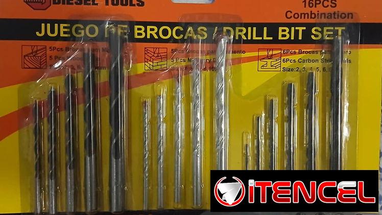 Set de barrenas MIXTO (brocas) Madera/Cemento( Tungsteno)/Metal 16 Barrenas 5USD /59757936