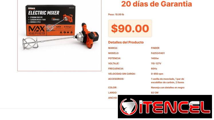 Agitador Industrial de Obra 1400W Pro Real: Finder de Máxima Calidad VPT# -0421