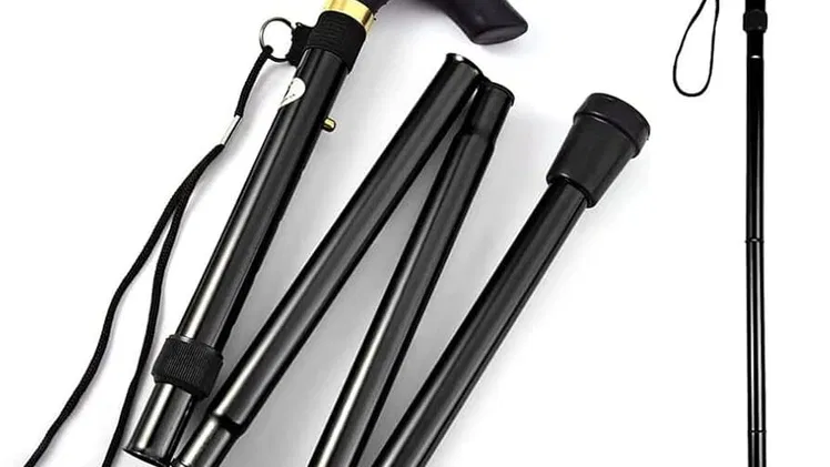 Baston Negro Bastón Plegable Ajustable de 33 a 37 Pulgadas.   25 USD