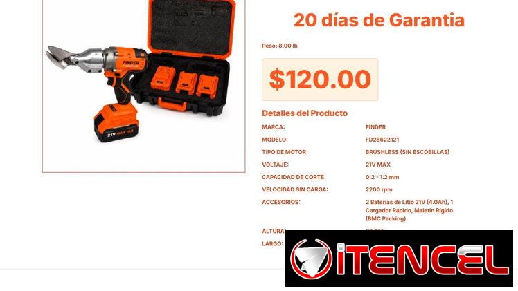Tijera para Lámina Inalámbrica 21V Pro: Motor sin Escobillas Calidad Real VPT# -0419