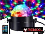 COIDEA Luz Estroboscópica LED de Fiesta 3W – Luz de Discoteca con 7 Colores y Activación por Sonido – Mini Luz DJ con Co