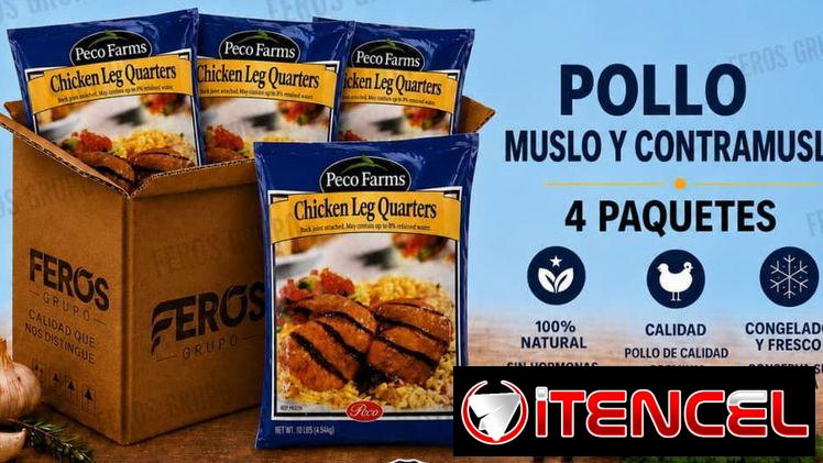 Pollo caja de 40lbr trae 4 paquetes de 10lbr de Muslo Contramuslo