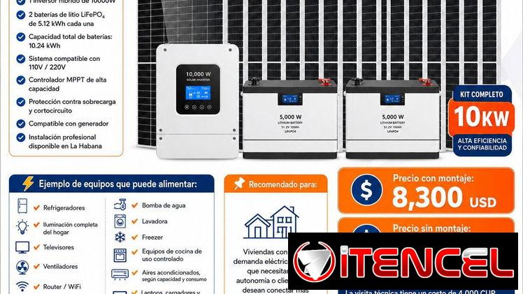Garantía De 1 Año / 🌞 Kit Solar 10kw Con Montaje y Transporte