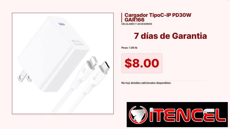 Cargador TipoC-IP PD30W GAR166 VPT#-0077