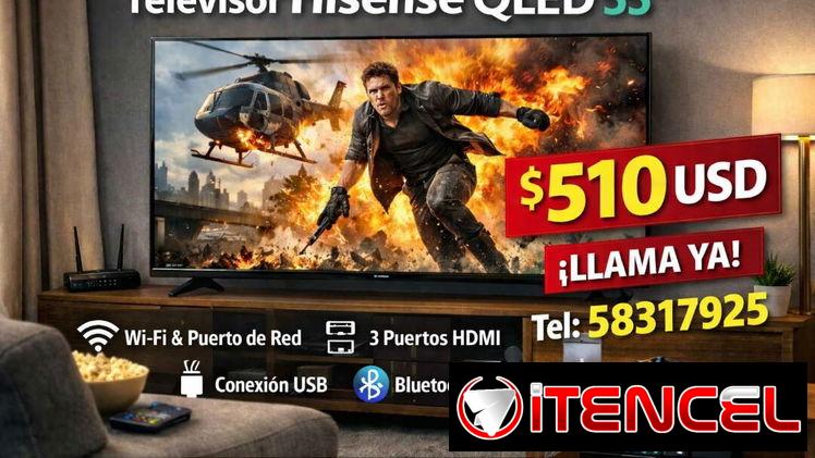 510USD Transforma tu sala con el Televisor Hisense QD6 Colores vibrantes, definición extrema, imagen envolvente.