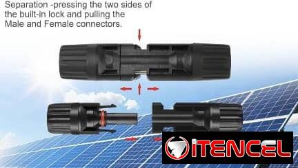Conector MC4 para panel solar, 1000V, 30 A, IP67, impermeable, macho/hembra, adecuados para cables solares de 14 a 10AWG