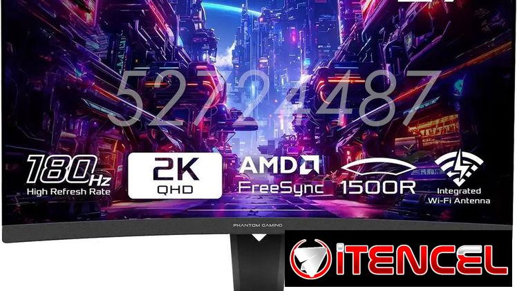 ✅✅52724487 – Monitor ASROCK Curvo de 27″, PHANTOM Gaming PG27QRT2A, QHD 2K (2560×1440), 180Hz✅✅