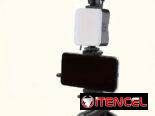 Trípode para teléfono móvil con micrófono y luz led
