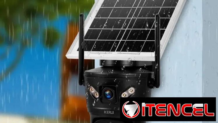 Cámara de vigilancia 2 lentes/8Mp/Wifi/ Solar/ recargable