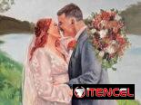 Retratos de bodas por encargo. CUADROS EN LIENZO
