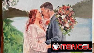 Retratos de bodas por encargo. CUADROS EN LIENZO