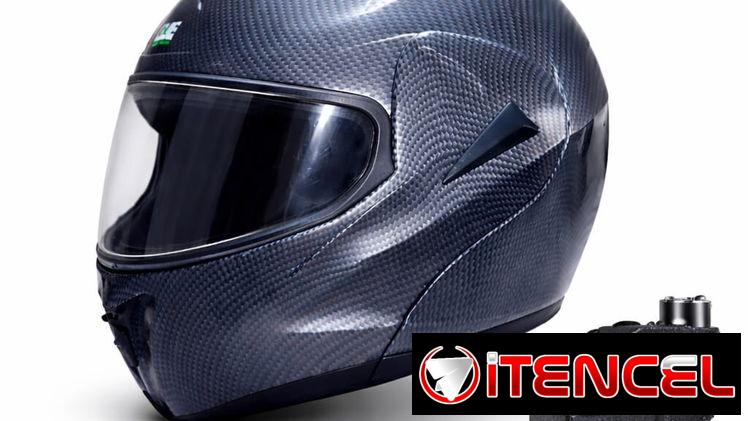 Casco integral de fibra de carbono+Candado con alarma