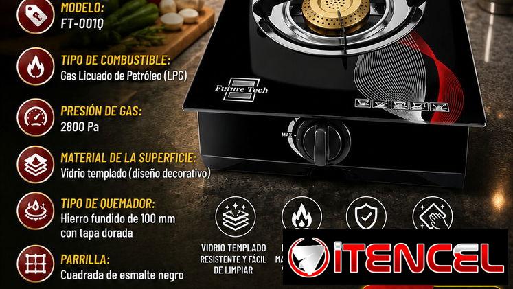 🥘COCINA 🥘 DE GAS DE VITROCERÁMICA 1 QUEMADOR. MENSAJERÍA CON FACTURA Y GARANTÍA. 📲 54833699