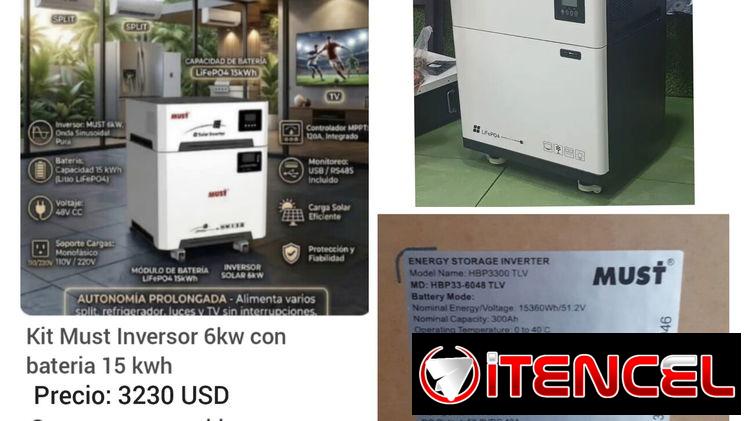 Kit solar 2 en1 must 6kw con 15w ver foto  3 meses de garantía