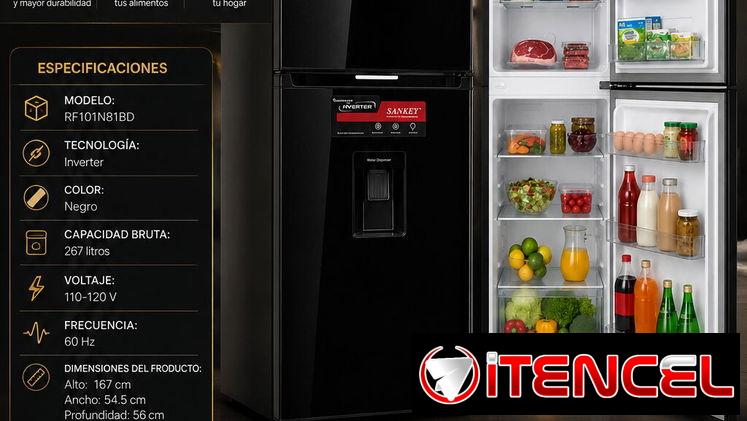 REFRIGERADOR INVERTER SANKEY 9.4 PIES RF101N81BD