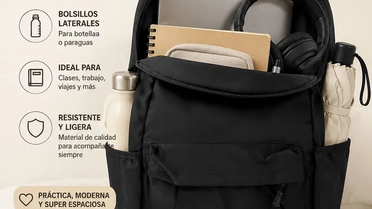 Mochila color negro